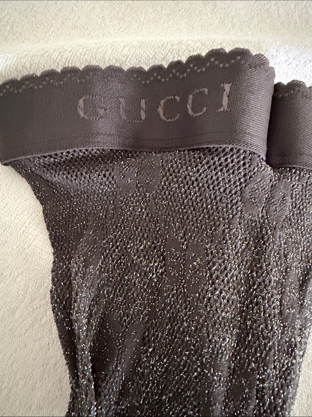 Gucci Metallic Sheer Tights in Silver - Picture 3 of 4
